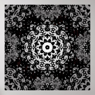 Póster Fondo marrón. Fondo de doodle en blanco vintage