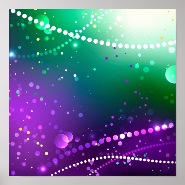 Póster Fondo morado festivo de Mardi Gras (Frente)