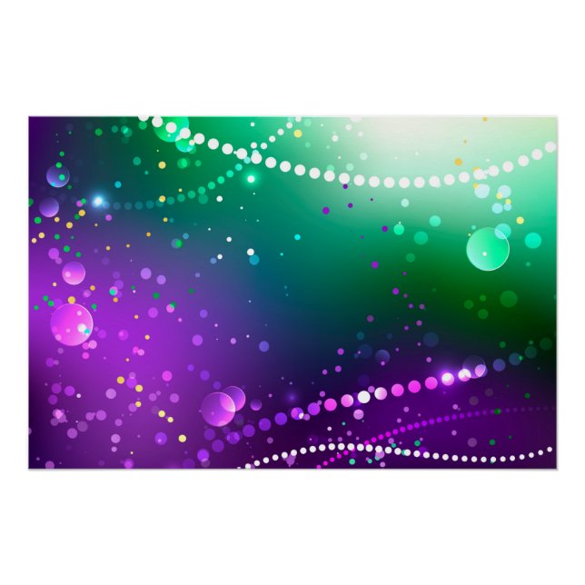 Póster Fondo morado festivo de Mardi Gras (Anverso)