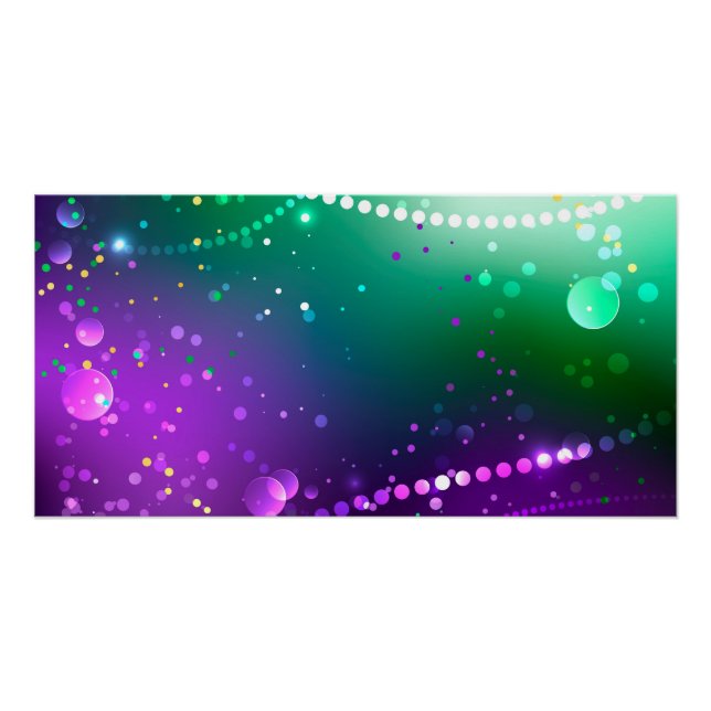 Póster Fondo morado festivo Mardi Gras (Anverso)