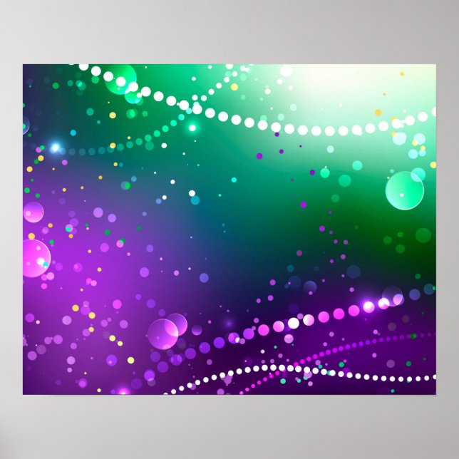Póster Fondo morado festivo Mardi Gras (Frente)