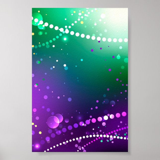 Póster Fondo morado festivo Mardi Gras (Frente)