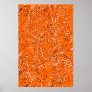 Póster Fondo moreno oscuro. Naranja blanco negro o