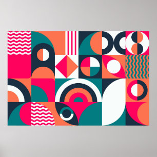 Póster Fondo mural geométrico. Viñeta de estilo moderno