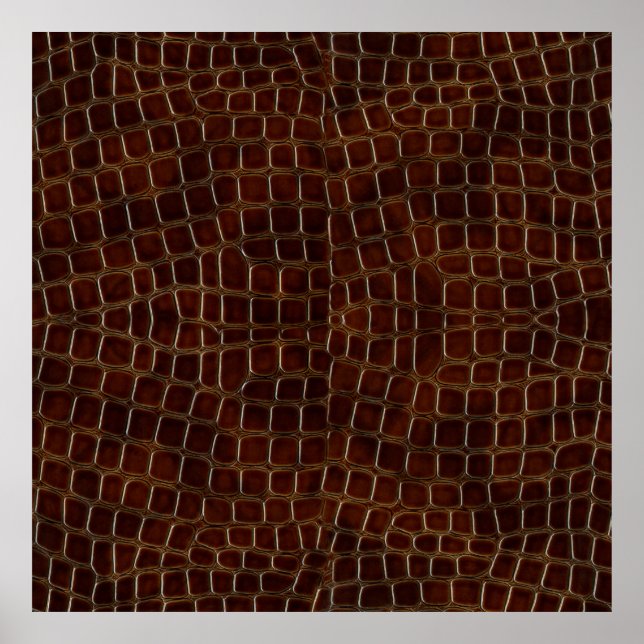 Póster Fondo natural del cocodrilo marrón lacado (Frente)
