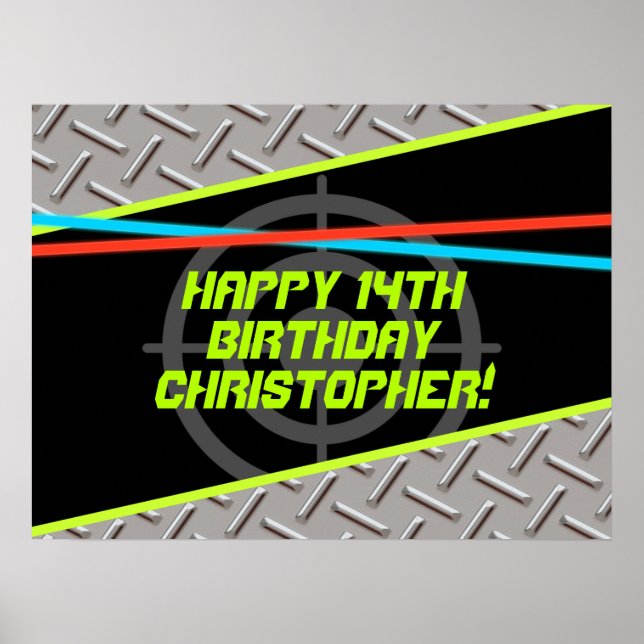 Póster Fondo personalizado para fiesta de cumpleaños de n (Frente)