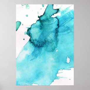 Póster Fondo pintado a mano 2 de la acuarela abstracta