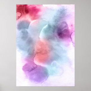 Póster Fondo pintado a mano de acuarela abstracta 10