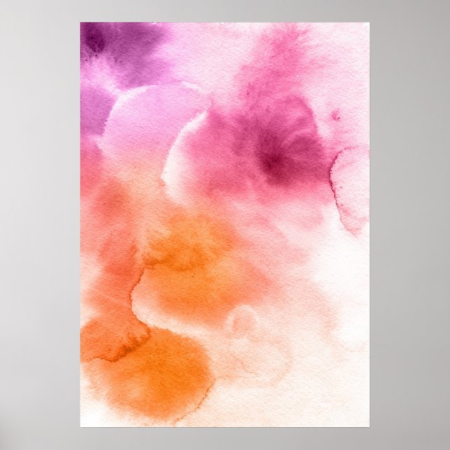 Póster Fondo pintado a mano de acuarela abstracta 3 (Frente)