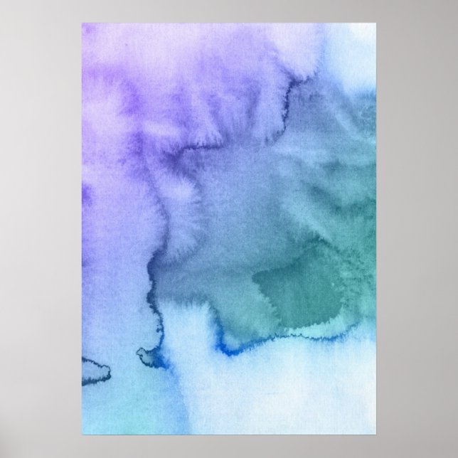 Póster Fondo pintado a mano de acuarela abstracta 6 (Frente)