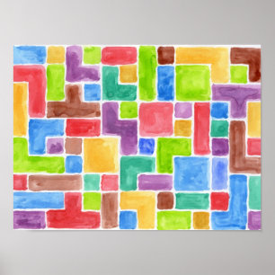 Póster Fondo pintado extracto de la acuarela. 2