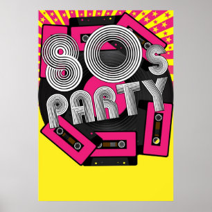 Póster Fondo retro del fiesta