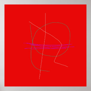 Póster Fondo rojo negrita simple