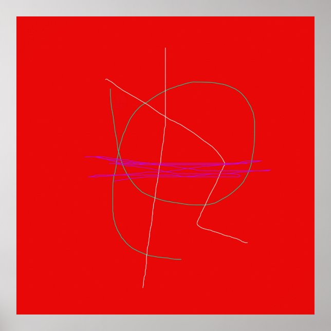 Póster Fondo rojo negrita simple (Frente)