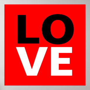 Póster Fondo Rojo Único Amor Romántico