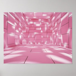 Póster Fondo rosa original con luz y sombra