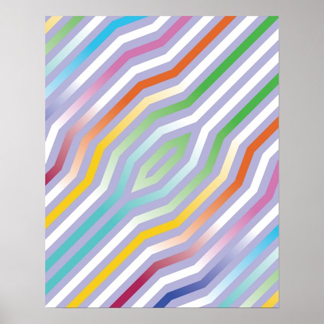 Póster Fondo simétrico de rayas diagonales 1 (Frente)