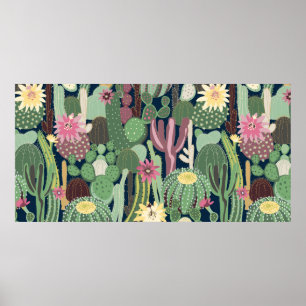 Póster fondo transparente con cactus