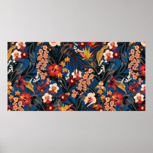 Póster Fondo tropical de verano moderno con una selva pro