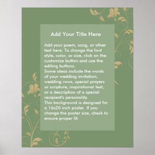 Póster Fondo verde personalizado para Poster