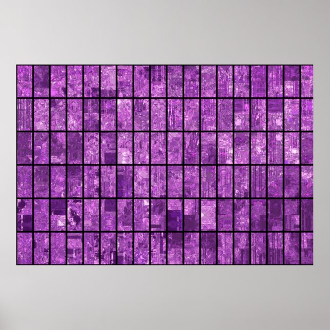 Póster Fondo violeta de mosaico abstracto brillante con g (Frente)