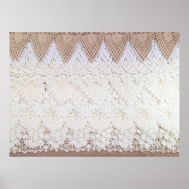 Póster Fondo y textura del paño de encaje (Frente)