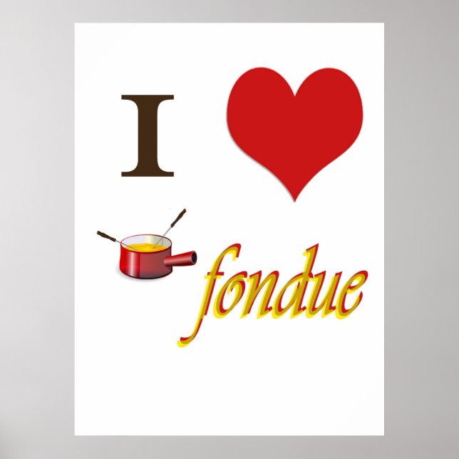 Póster fondue de corazón (Frente)