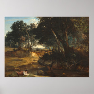 Póster Fontainebleau - Jean-Baptiste - Corot Bella Artes 