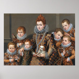 Póster Fontana - Bianca Maselli y sus seis hijos