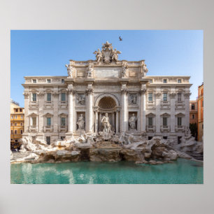 Póster Fontana de Trevi a primera hora de la mañana - Rom