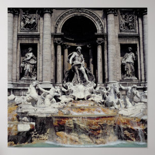 Póster Fontana de Trevi, construida 1732-62