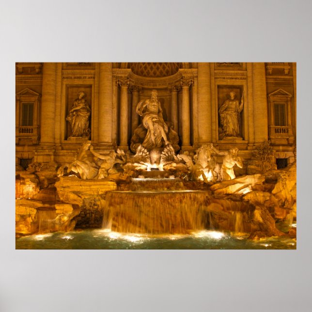 Póster Fontana de Trevi de noche (HDR) (Frente)