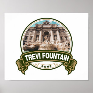 Póster Fontana de Trevi Roma Insignia de Italia