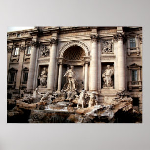 Póster Fontana de Trevi Roma Italia Cartel de viaje