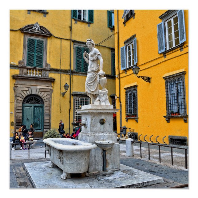Póster Fontana della Pupporona, Lucca, Italia (Anverso)