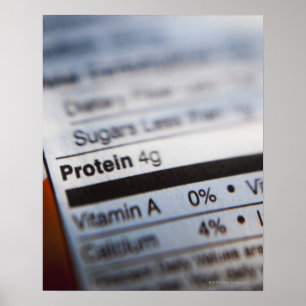 Póster Food nutrition label