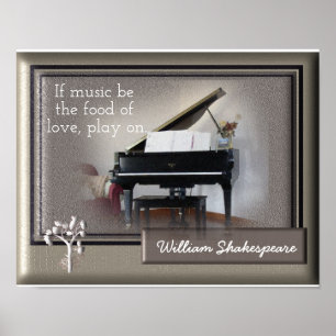Póster Food of Love -Shakespeare quote - art print