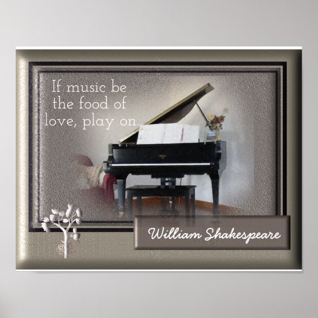 Póster Food of Love -Shakespeare quote - art print (Frente)