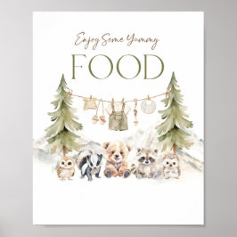 Póster Food Sign Woodland Adventure Boy Baby Shower