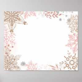 Póster Food Station Winter Wonderland Pink Gold  Poster