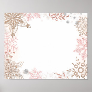 Póster Food Station Winter Wonderland Pink Gold Poster