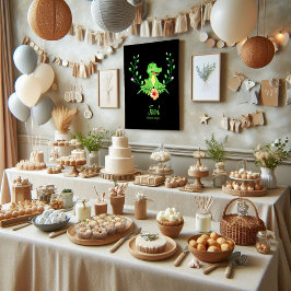 Póster Food Table Sign Alligator Baby Shower Poster