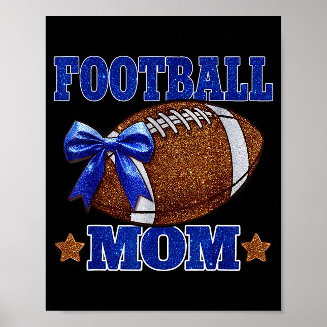 Póster Footbal Mom Football Mama Game Day Football Season (Frente)
