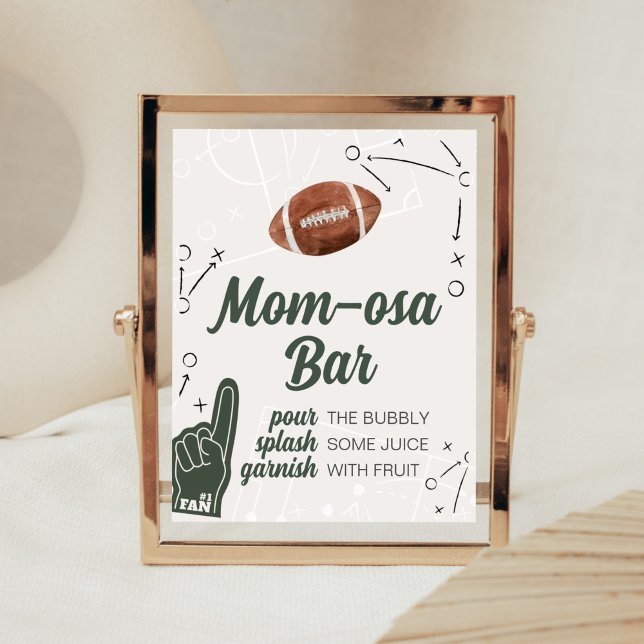 Póster Football Baby Shower Mom Osa Bar (A Little All Star Baby Shower Mom Osa Bar Sign)