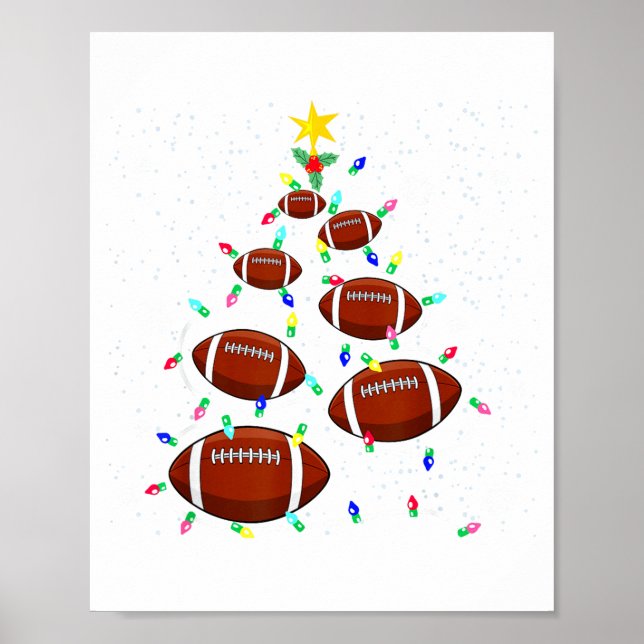 Póster Football Christmas Tree Light Xmas Football Boys G (Frente)