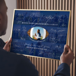 Póster Football Coach Appreciation Collage Team Signature