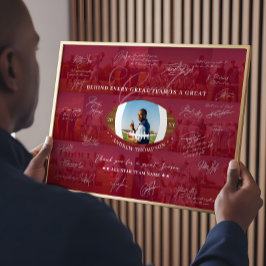 Póster Football Coach Appreciation Collage Team Signature