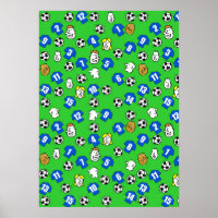 Football Design Wall Poster with Blue Shirts