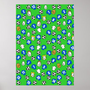 Póster Football Design Wall Poster with Blue Shirts