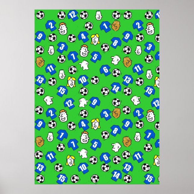 Póster Football Design Wall Poster with Blue Shirts (Frente)